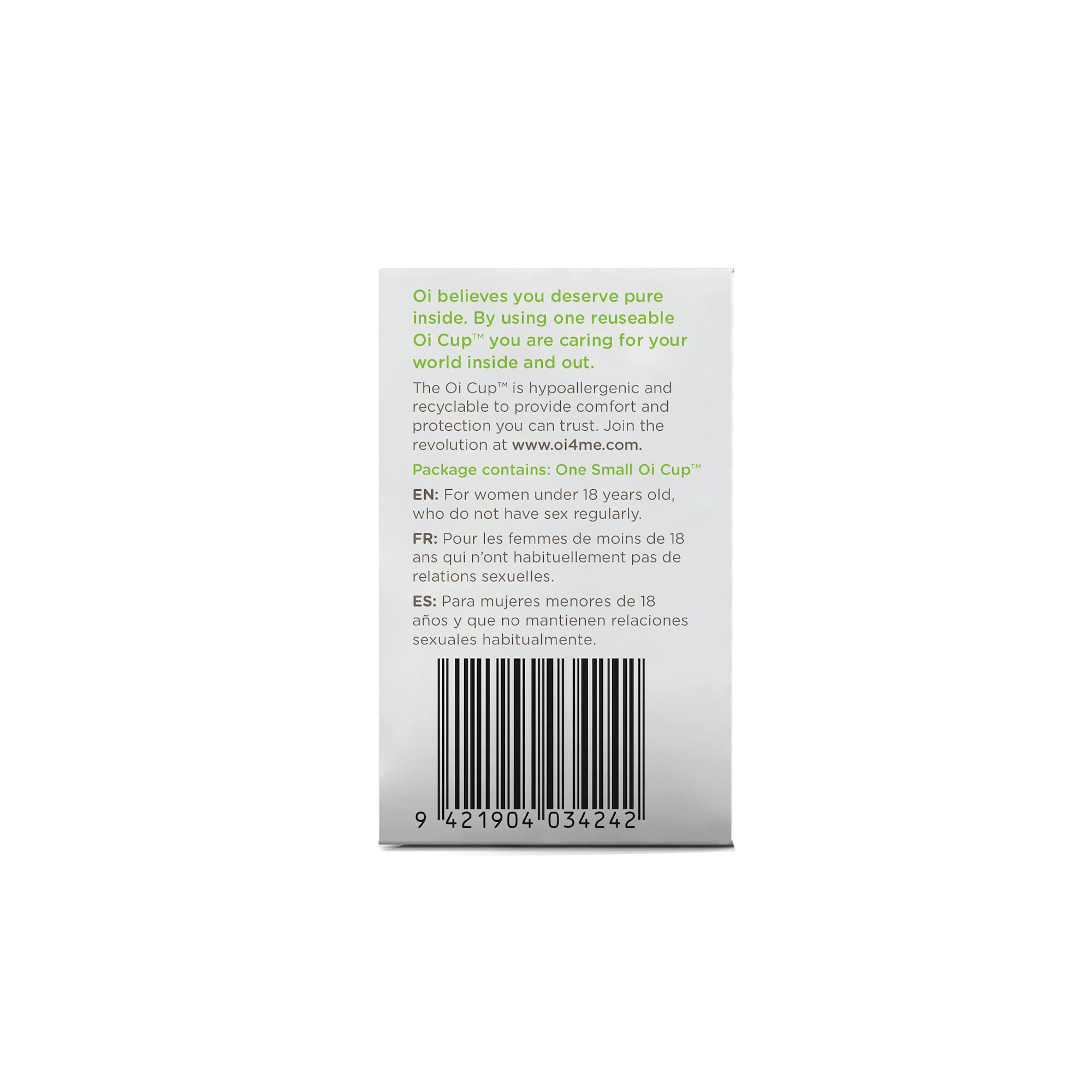 Oi | Organic Initiative - Menstrual Cup | Small - Slim-fit, Wear for 12 hrs | Reusable, Leak Free (17 ml) oi