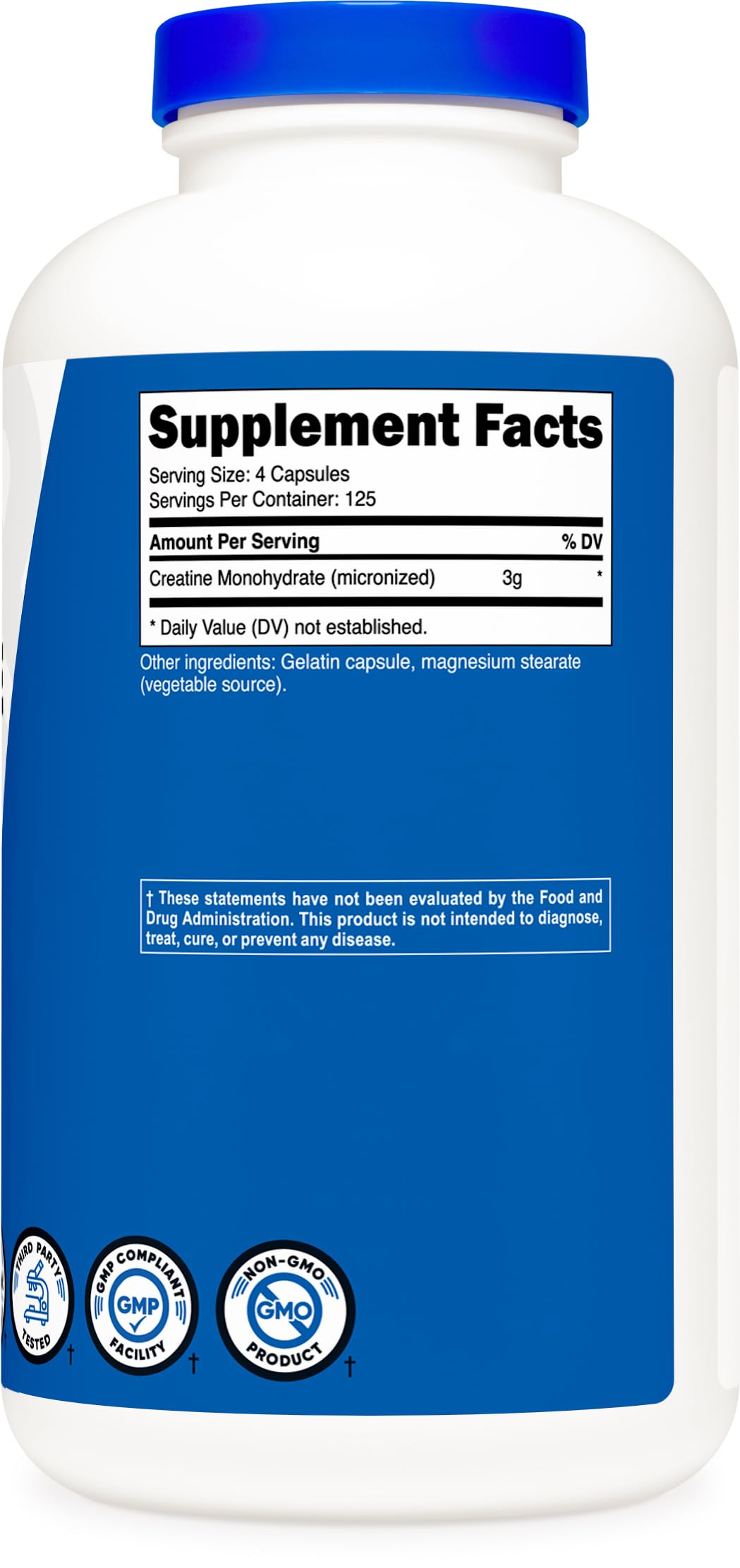 Nutricost Micronized Creatine Monohydrate 3,000mg 500 Capsules, 125 Servings Nutricost