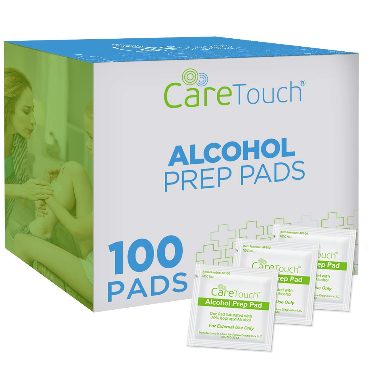 Care Touch Alcohol Wipes - Individually Wrapped Alcohol Prep Pads with 70% Isopropyl 