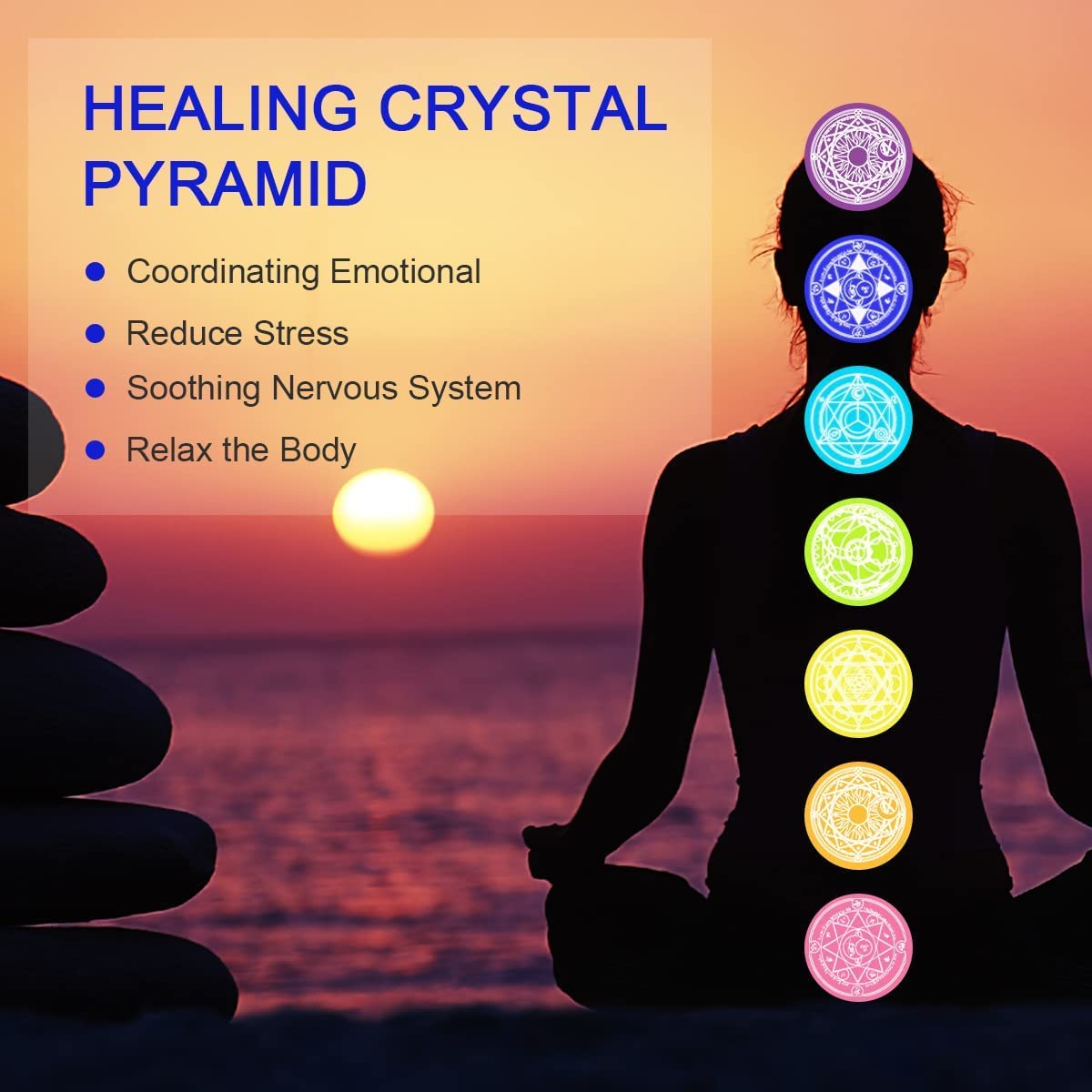 Besorgone Orgonite Pyramid for Positive Energy Amethyst Sphere Chakra Orgone with Blue Quartz Besorgone