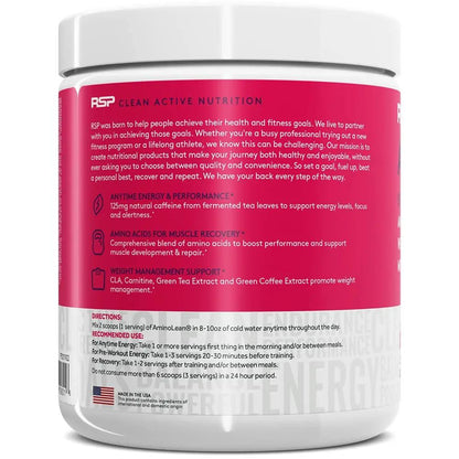 RSP NUTRITION AminoLean Pre Workout Powder, Amino Energy & Weight Management with BCAA Amino Acids & Natural Caffeine, Preworkout Boost for Men & Women, 30 Serv (Pack of 2)