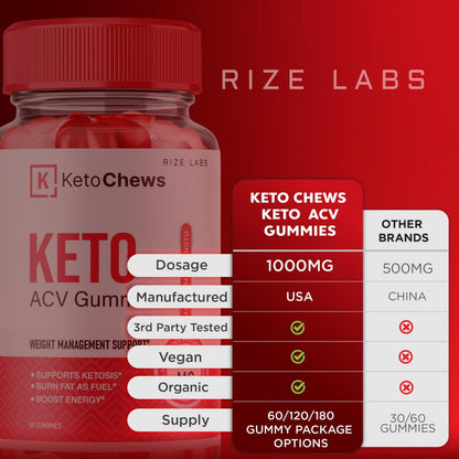 (2 Pack) Keto Chews Gummies - Keto Chews ACV Gummies for Weight Loss 525 MG