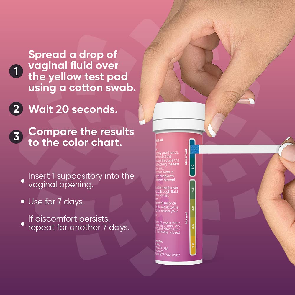 Seroflora Boric Acid Vaginal Suppositories 600mg (28ct) & 40 pH Test Strips for Women Seroflora