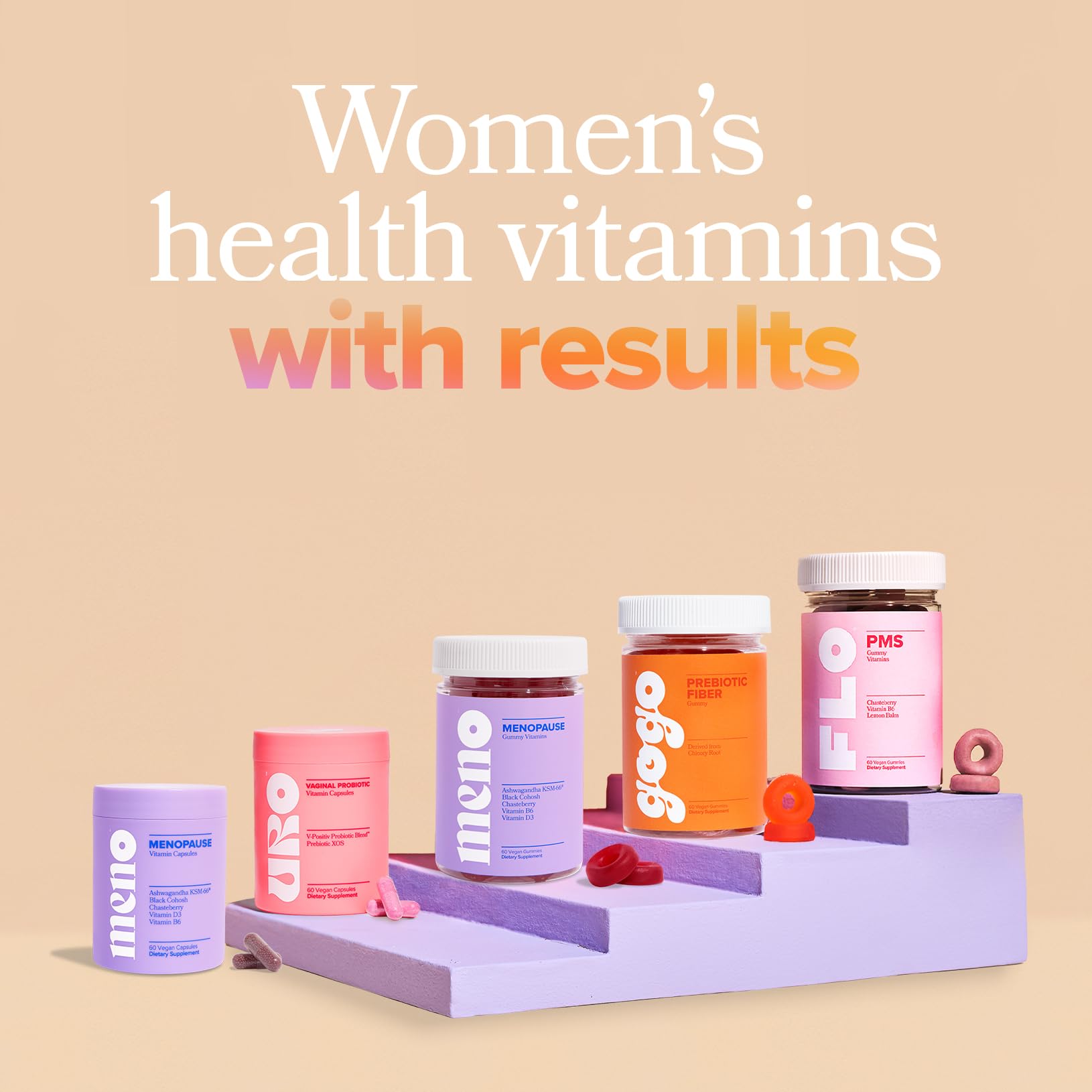 MENO Gummies for Menopause, 30 Servings (Pack of 2) - Hormone-Free Menopause O Positiv