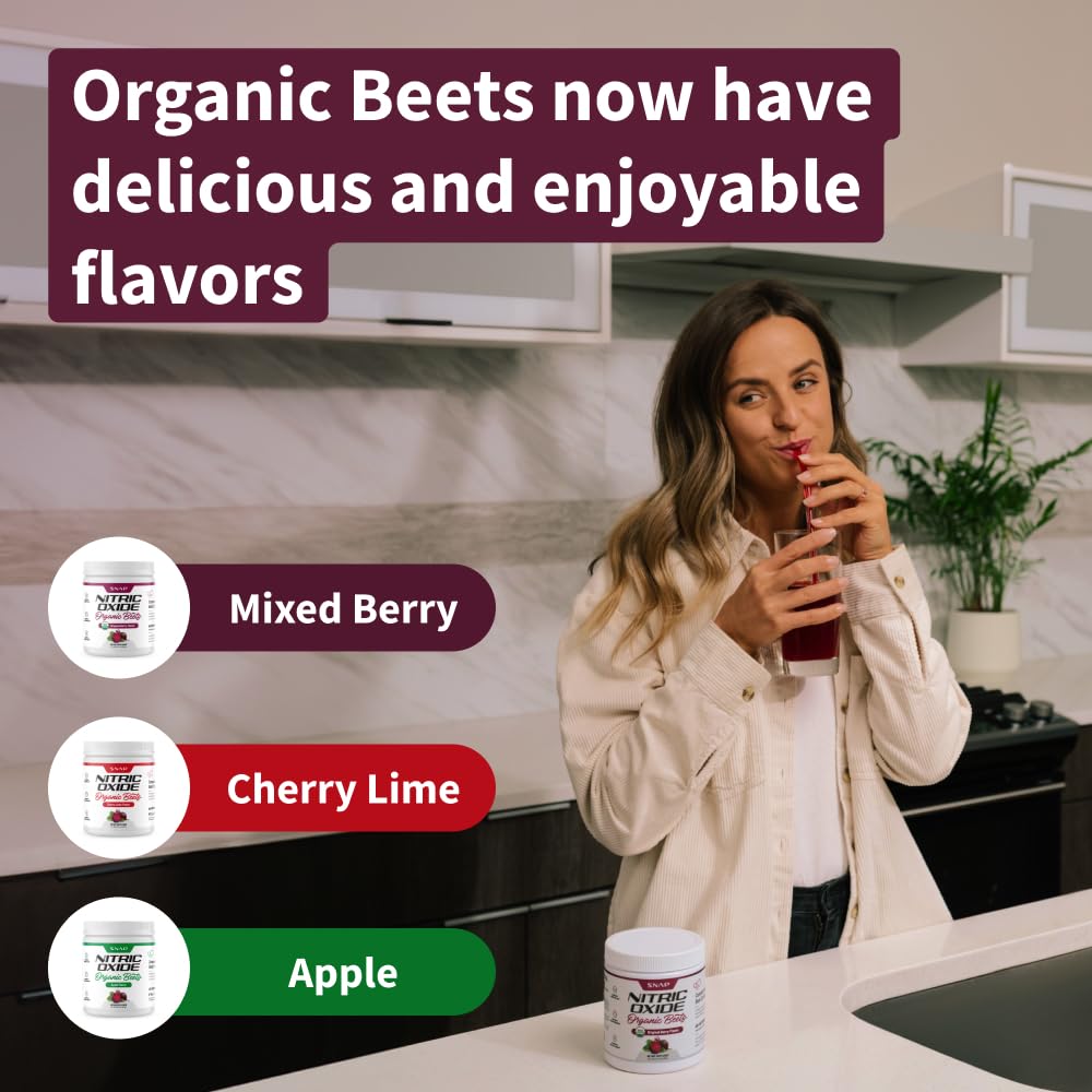 Snap Supplements USDA Organic Beet Root Powder, 3-in-1 Nitric Oxide Supplement Snap Supplements