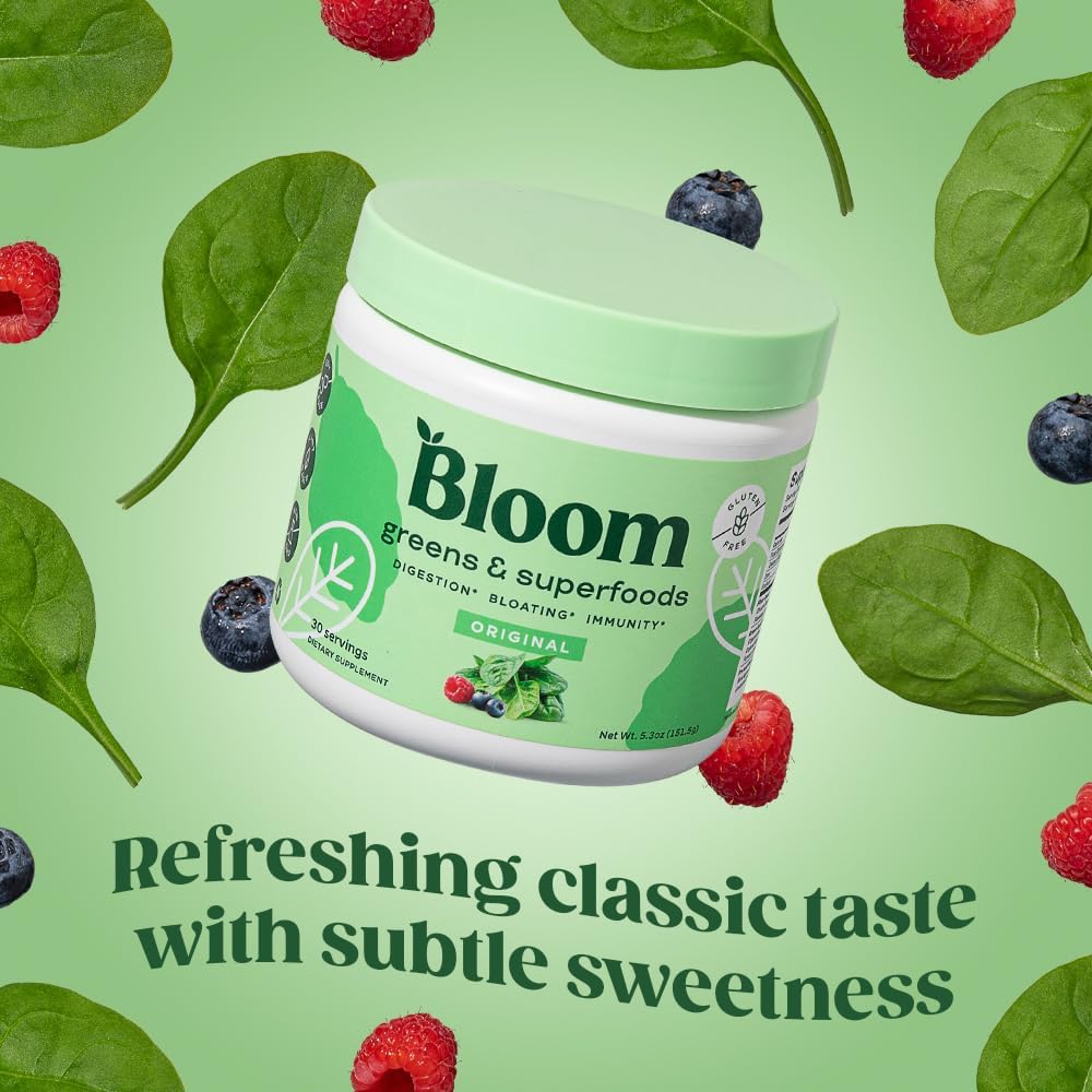 Bloom Nutrition Greens and Superfoods Powder for Digestive Health, Greens Powder Bloom Nutrition