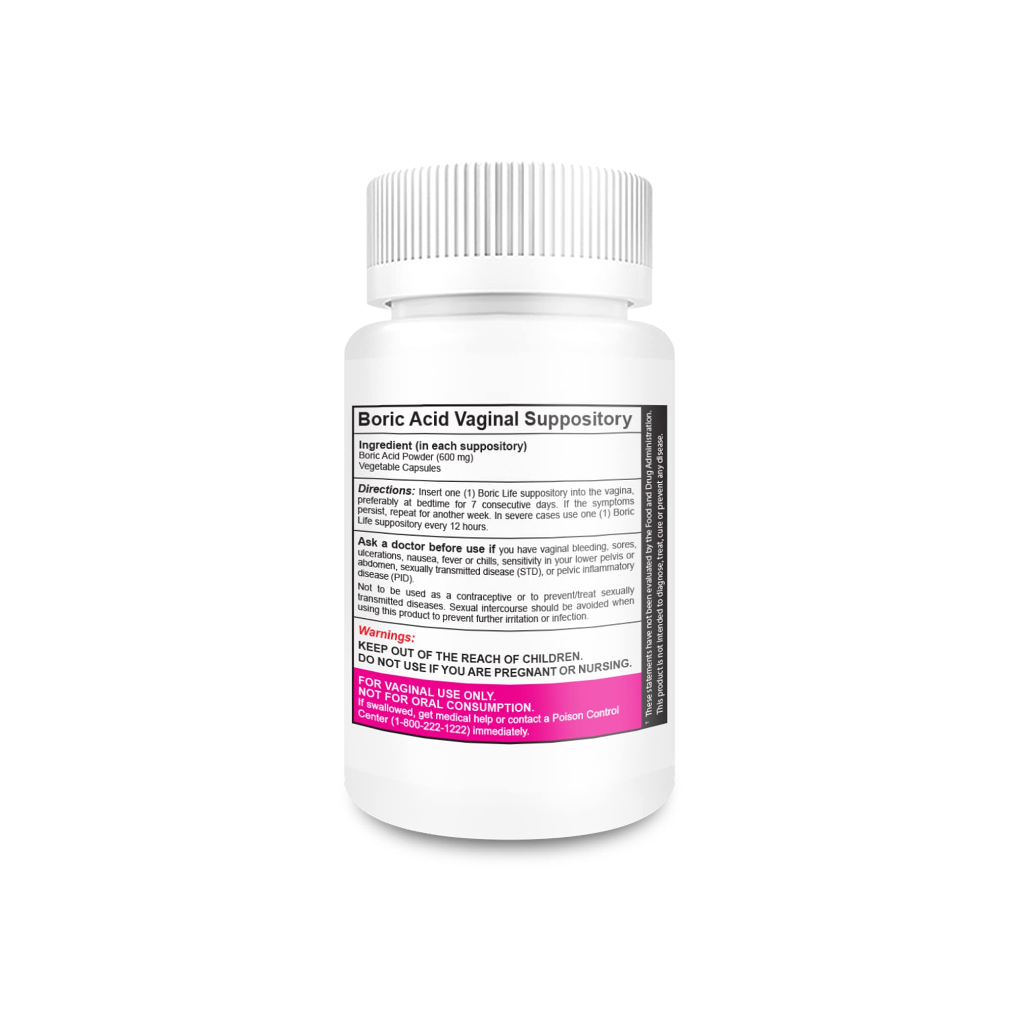 NutraBlast Boric Acid Vaginal Suppositories - 100% Pure Made in USA - Boric Life Intimate Health Support NutraBlast