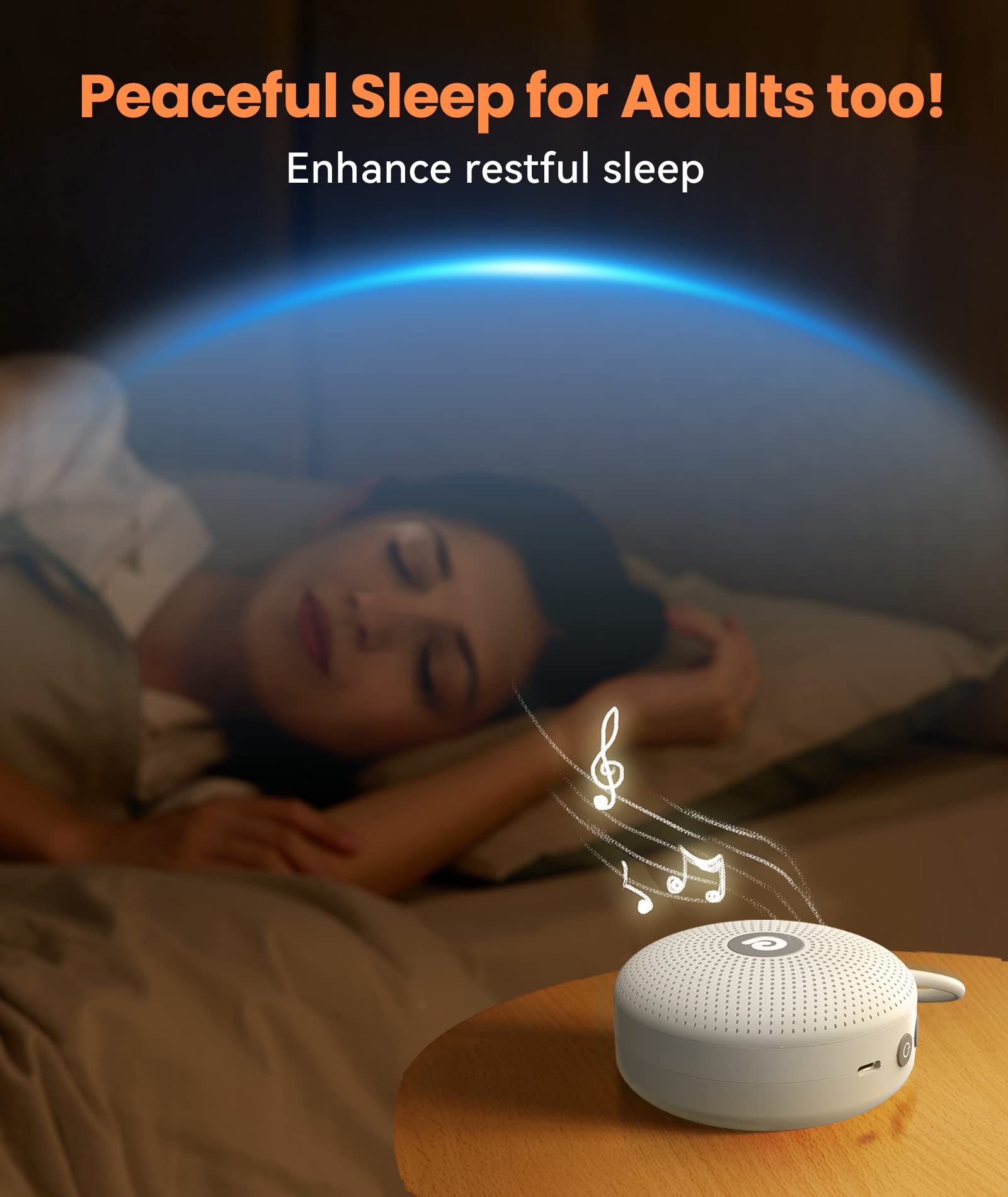 Dreamegg White Noise Machine - Portable Sound Machine for Baby Adult, Features Powerful Battery Dreamegg