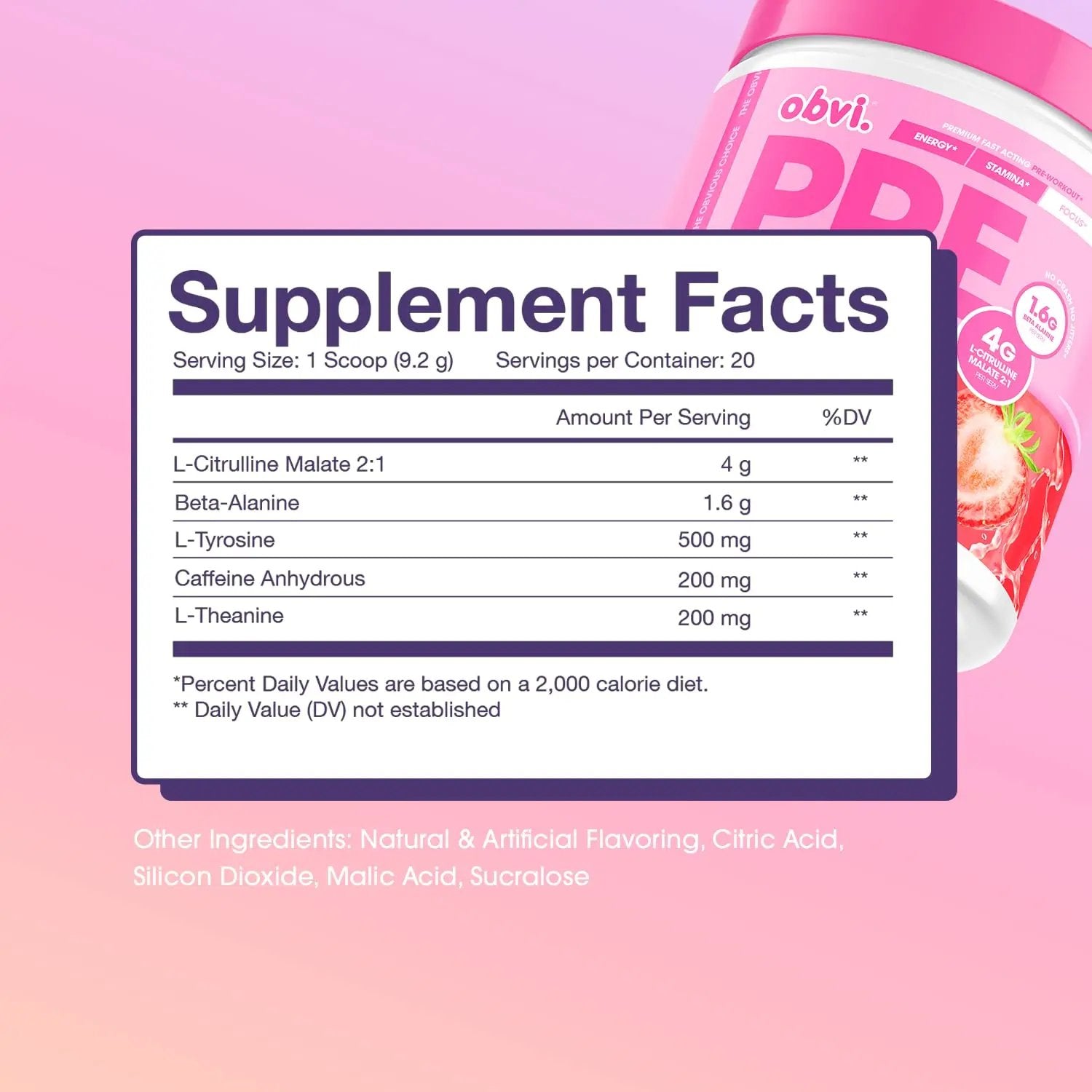 Obvi Pre Workout for Women, Preworkout, Designed for Energy, Stamina and Focus Obvi