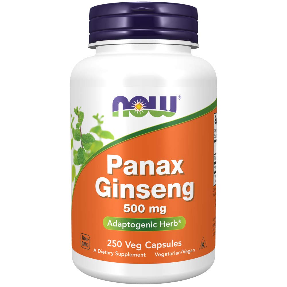 NOW Supplements, Panax Ginseng (Root) 500 mg, Adaptogenic Herb*, 250 Veg Capsules