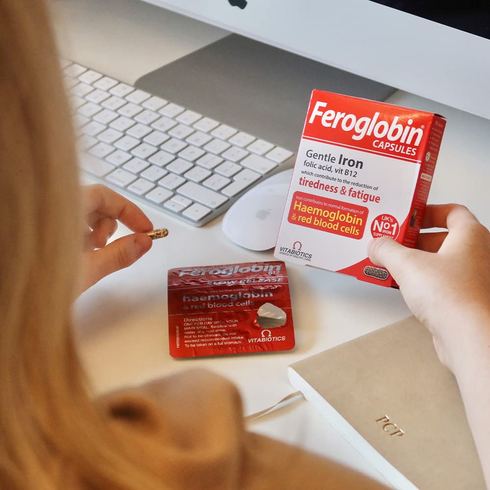 Feroglobin Iron Capsule Helps to reduce tiredness and fatigue Feroglobin