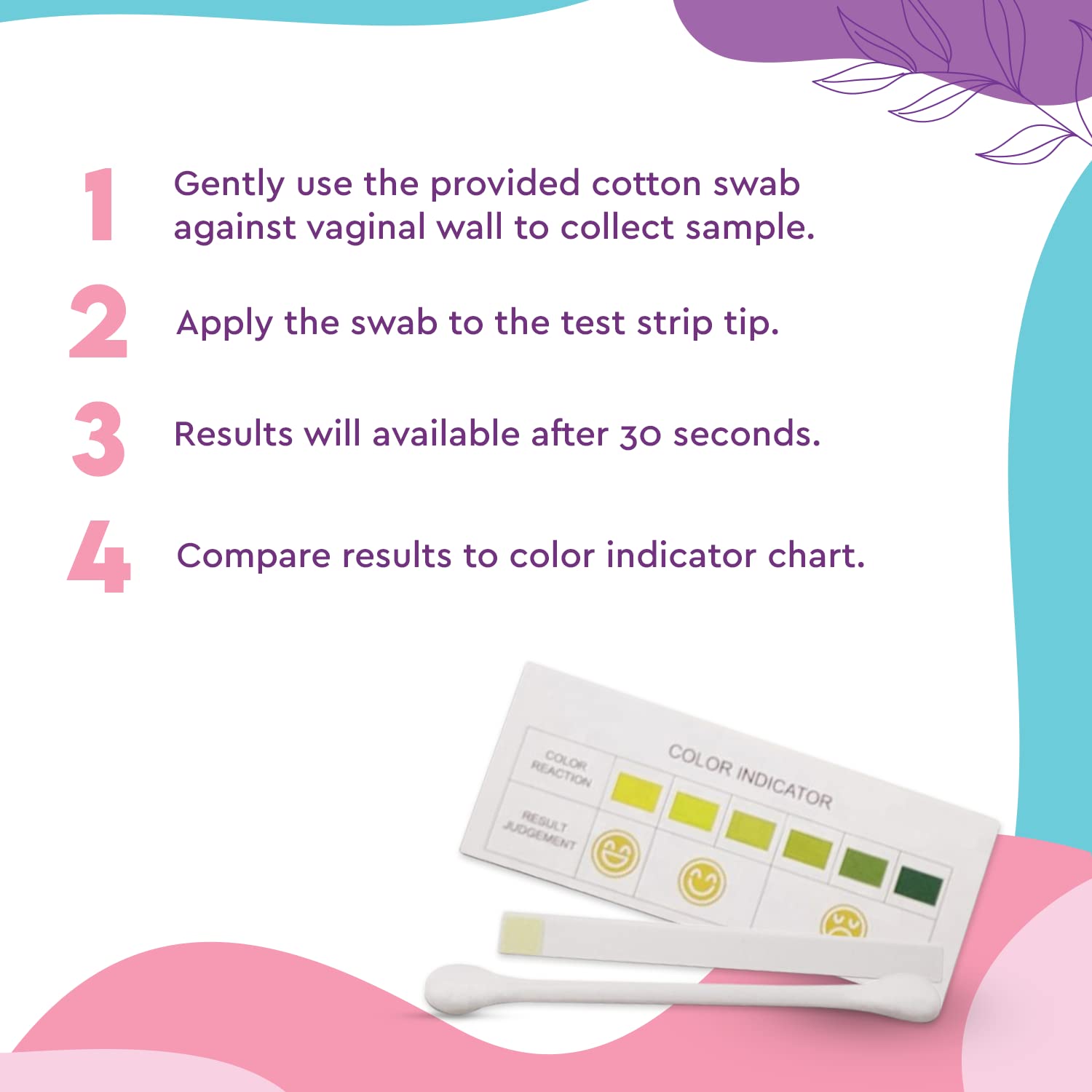 EcoBlossom Vaginal pH Test Strips for Women - Check pH Balance - Monitor Bacterial Vaginosis EcoBlossom