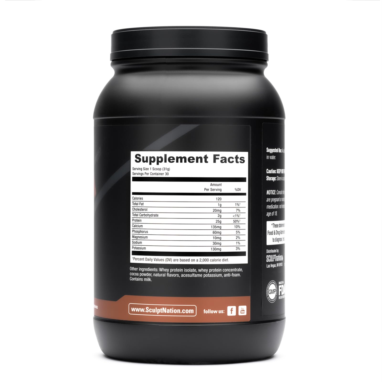 Sculpt Nation by V Shred Protein Powder (Chocolate) - Premium Whey Protein Powder Sculpt Nation