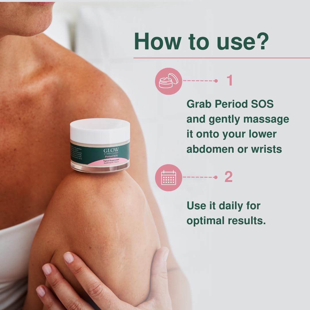 Glow Botanica | Period SOS - Real Wild Yam Cream for PMS Symptom Relief - Topical Supplement Glow Botanica