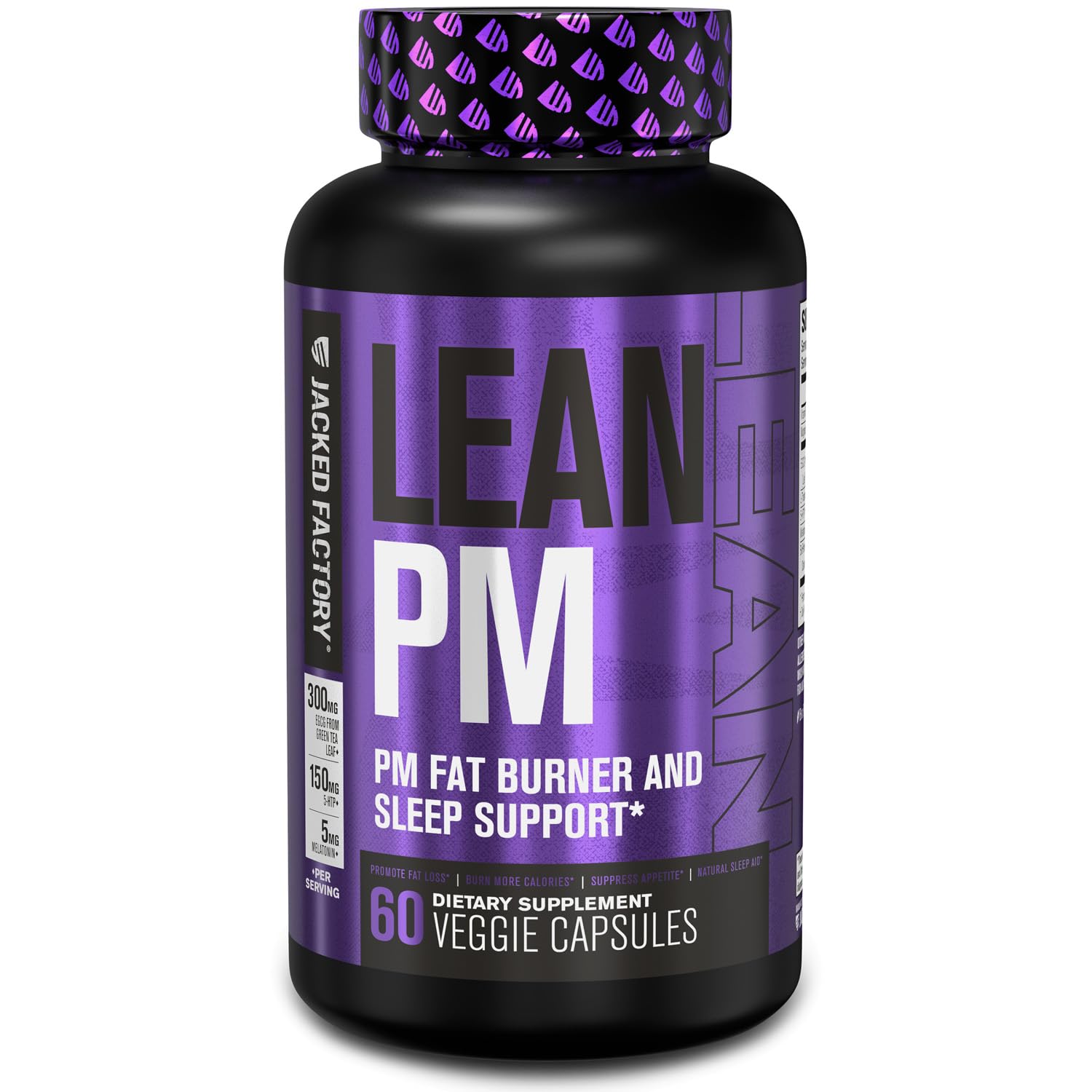 Jacked Factory Lean PM Night Time Fat Burner, Sleep Aid Supplement, & Appetite Suppressant