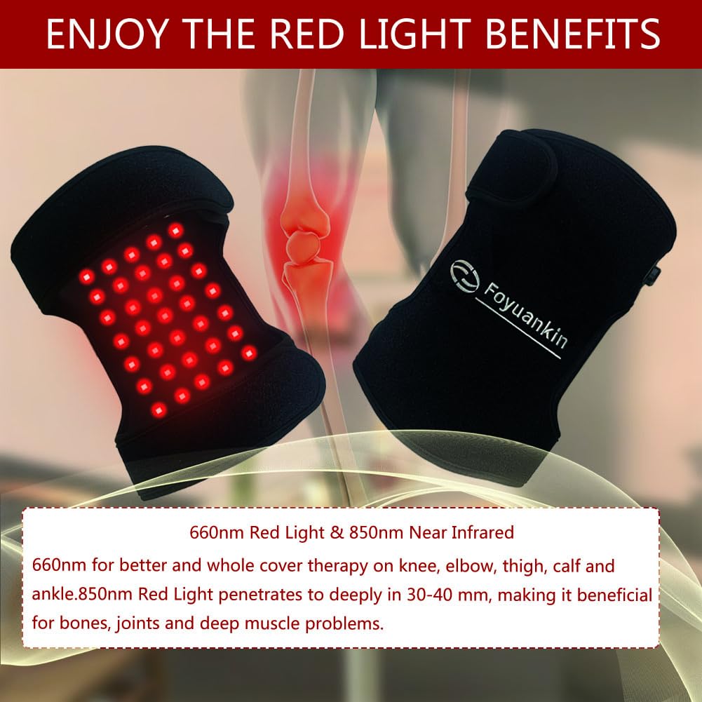 Foyuankin 660nm Red Light Therapy Pad for Joints, 850nm Infrared Light Benefits for Joint Foyuankin