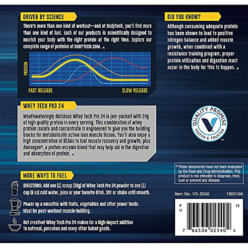 BODYTECH Whey Tech Pro24 Powder Vanilla Ice Cream (2 lbs/30 Servings) BODYTECH