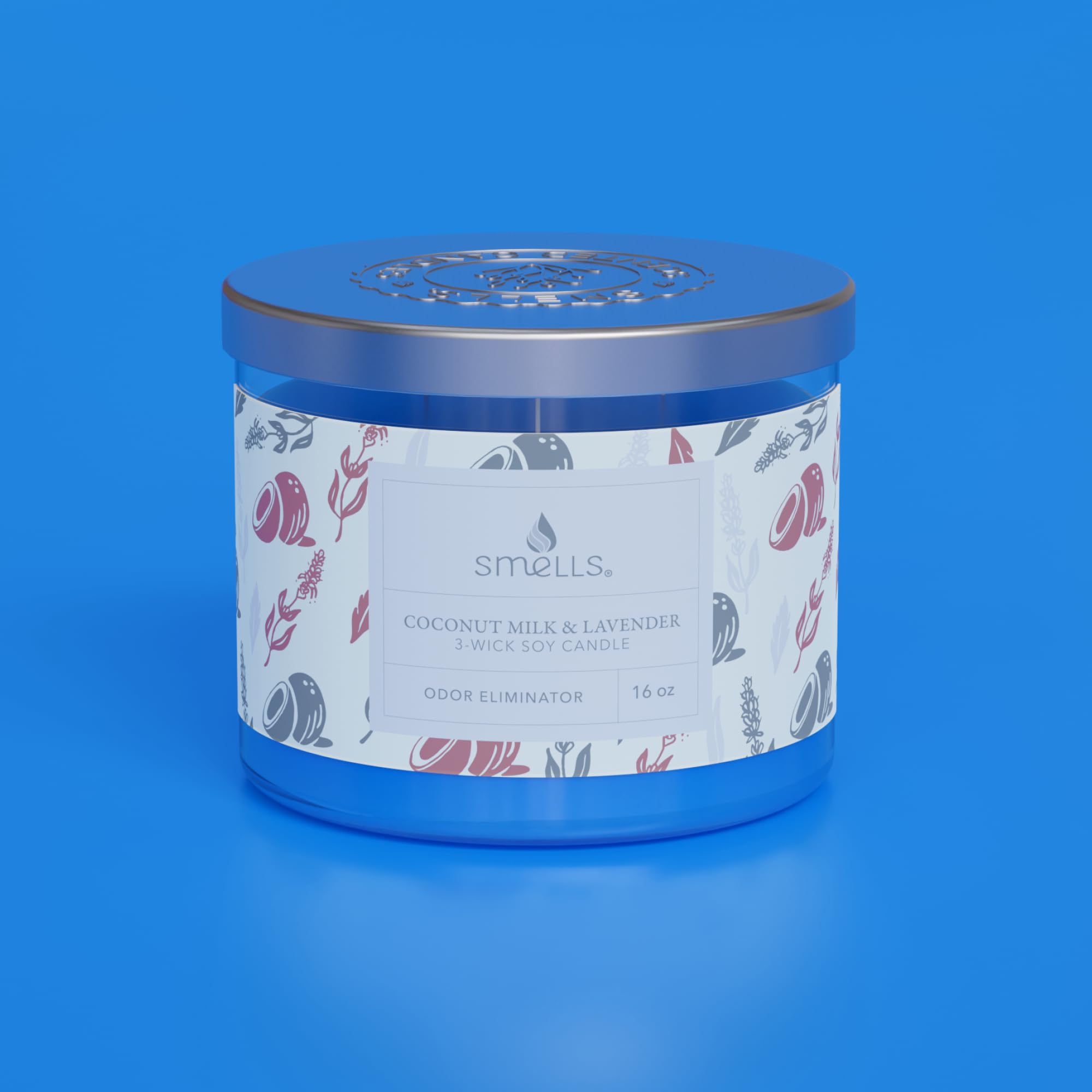 Smells - Odor Eliminator - Premium Soy Wax Jar Scented Candle 12oz. and 16oz. - 100% Cotton Single Wick SmellS