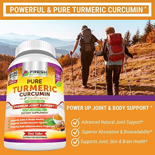 Turmeric Curcumin with BioPerine 1950mg - Natural Joint & Healthy Inflammatory FRESH HEALTHCARE