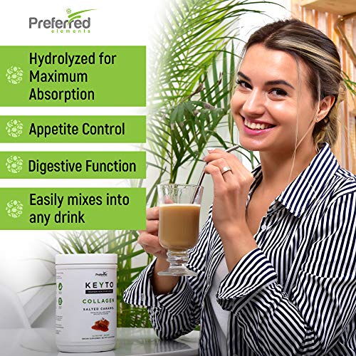 Keto Collagen Protein Powder with MCT Oil – Keto and Paleo Friendly Pure Grass Fed Preferred Elements