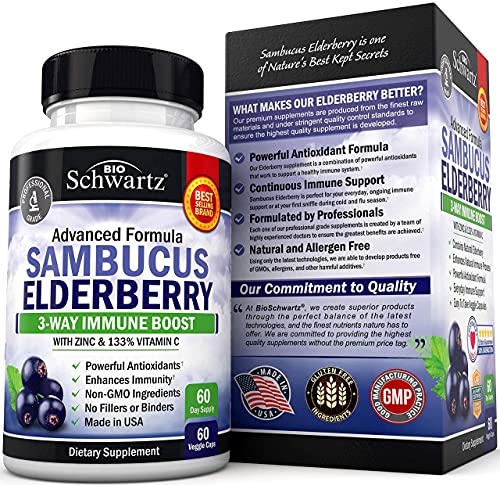 Elderberry with Zinc and Vitamin C for Adults - Immune Support Vitamins BioSchwartz