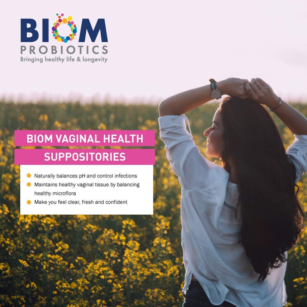 Biom Vaginal Probiotic Suppository: Natural Vaginal pH and Odor Control Regimen; Balance Biom Probiotics