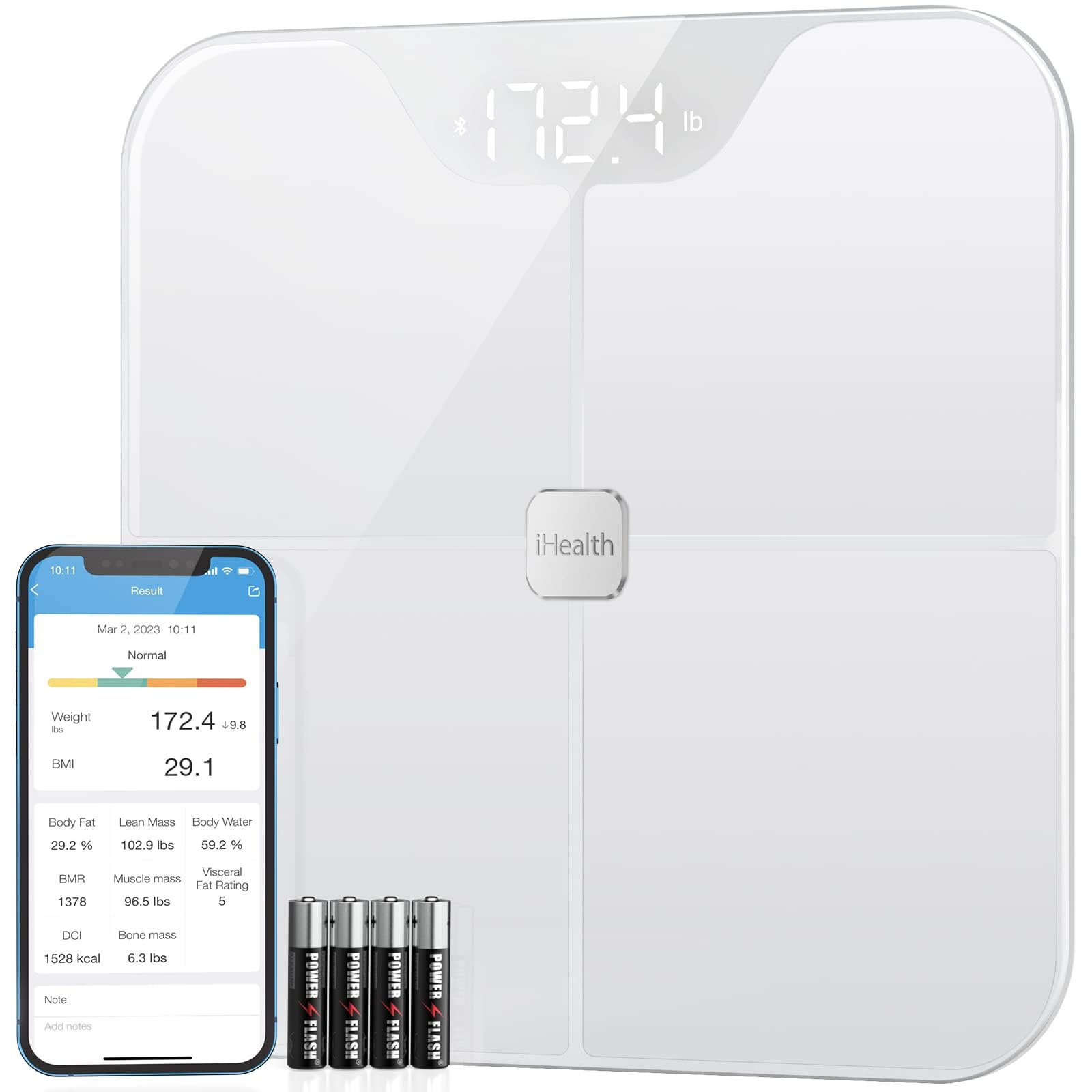 iHealth Nexus Smart Scale for Body Weight Bluetooth, Digital Bathroom Scale Body Fat and Muscle