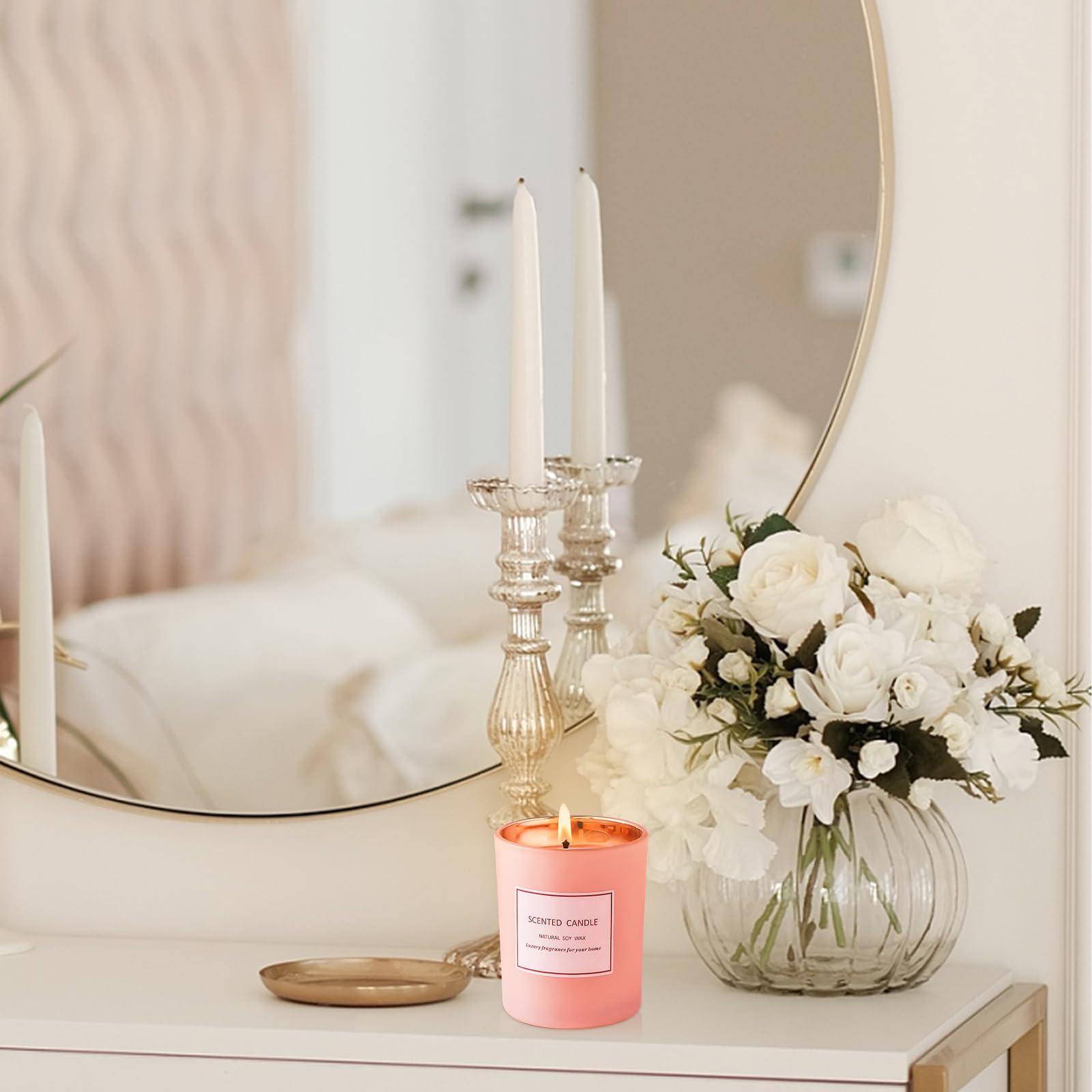 POWSHELF Scented Candle Gifts for Women, Bathroom Decor Candle for Home Scented, 5.5 Oz Jar POWSHELF