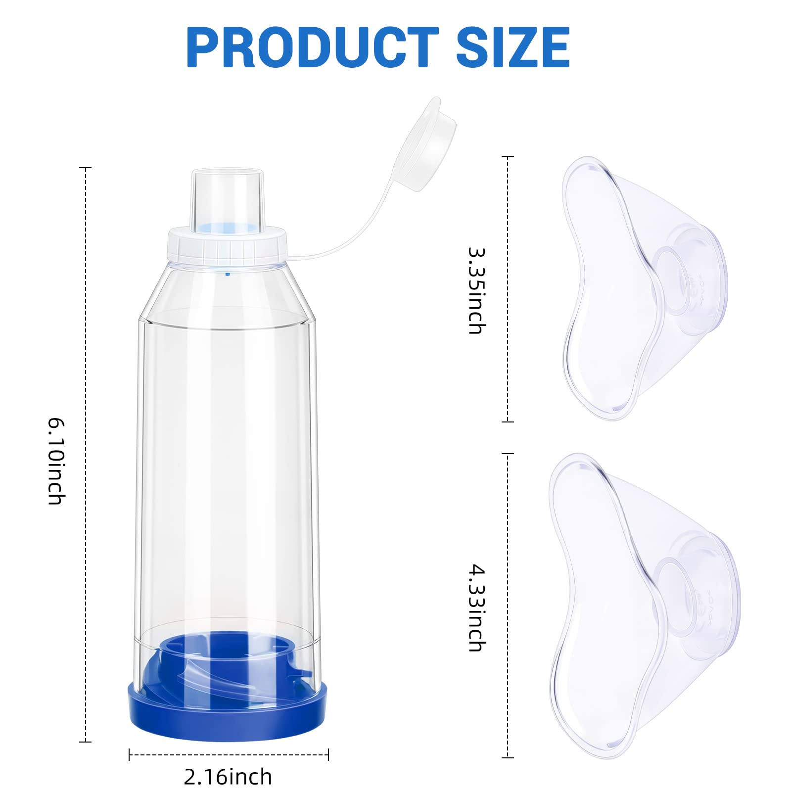 Fivepropy Handheld Spacer for Kids and Adults Includes Child Mask & Adult Blue Fivepropy