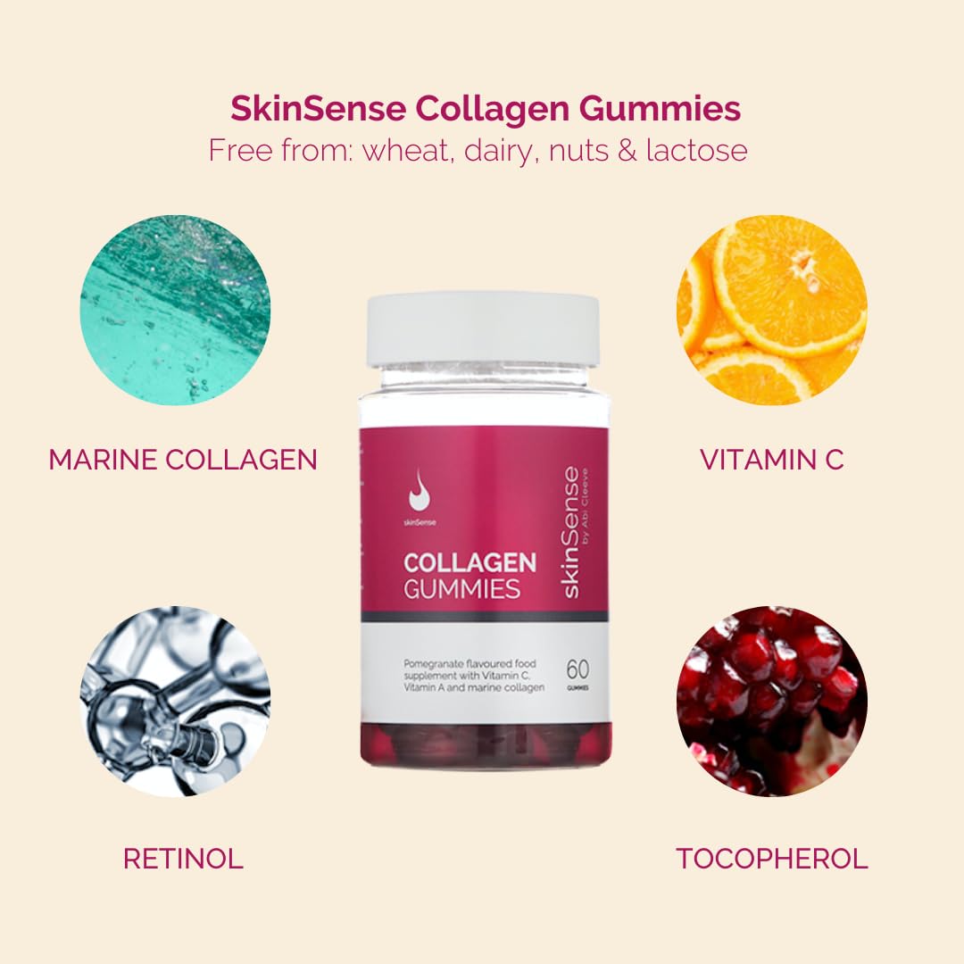 SkinSense Collagen Gummies 60PCS, Marine Collagen Chewable Gummy skinSense