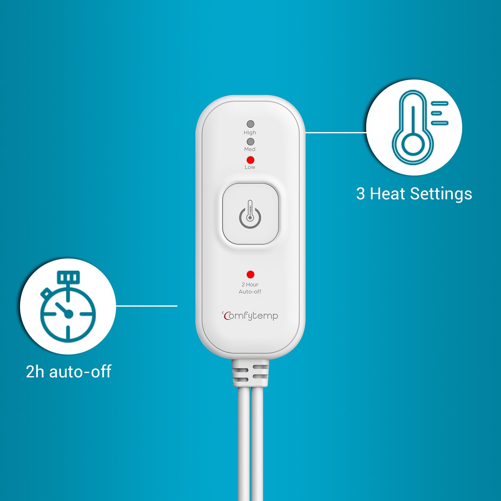 Comfytemp Full Weighted Heating Pad for Back Pain & Cramps Relief, 2.2lb Large Electric Comfytemp