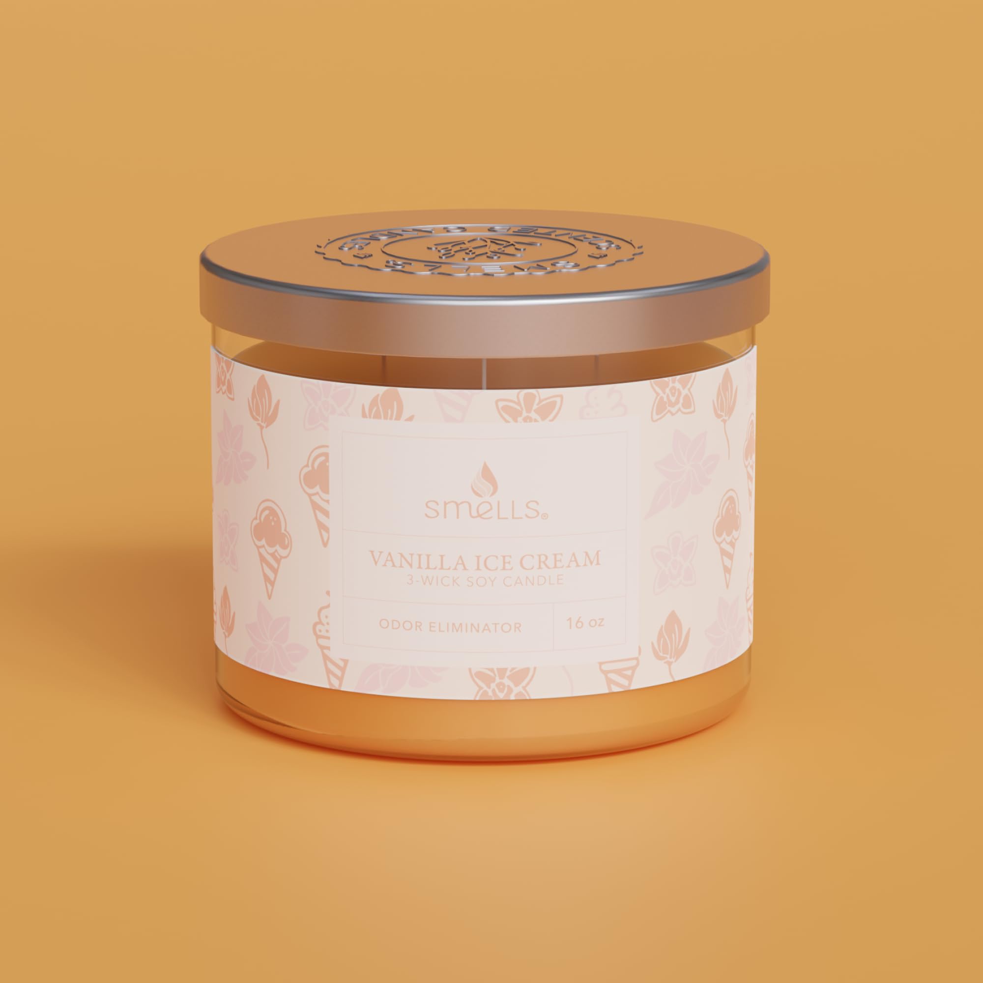 Smells - Odor Eliminator - Premium Soy Wax Jar Scented Candle 12oz. and 16oz. - 100% Cotton Single Wick SmellS