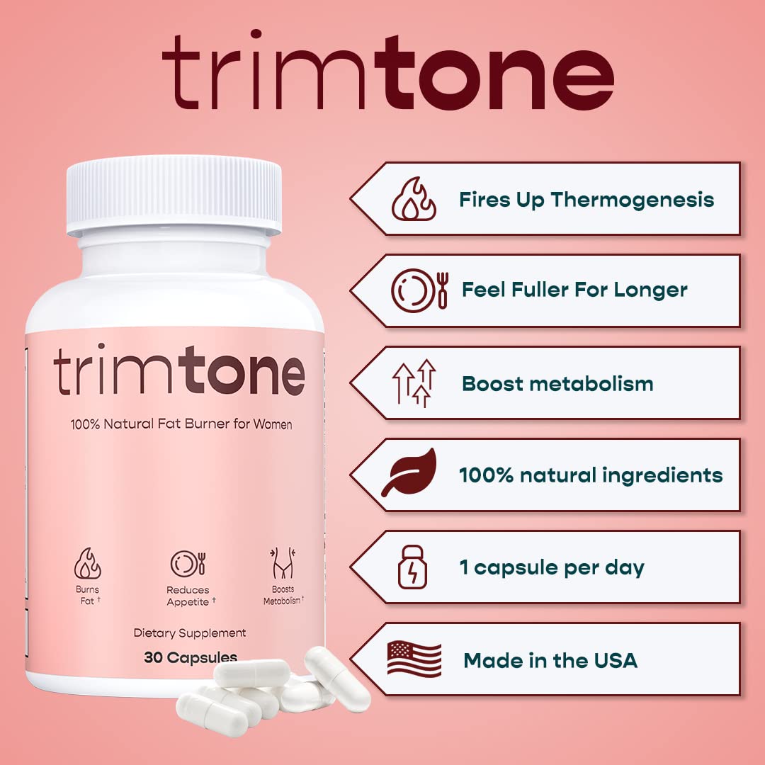 Trimtone Pills, 100% Natural Weight Management Formula for Women, Mood & Energy Trimtone