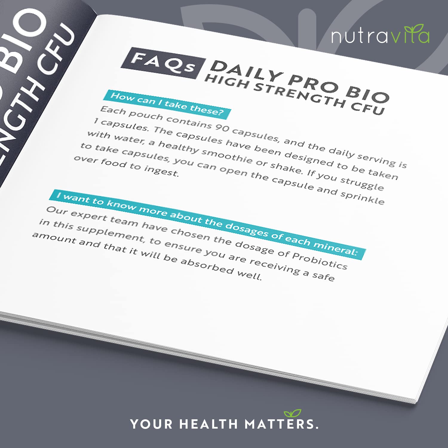 Probiotics for Gut Health - 90 Vegan Capsules (Not Tablets) for Bloating Relief Nutravita