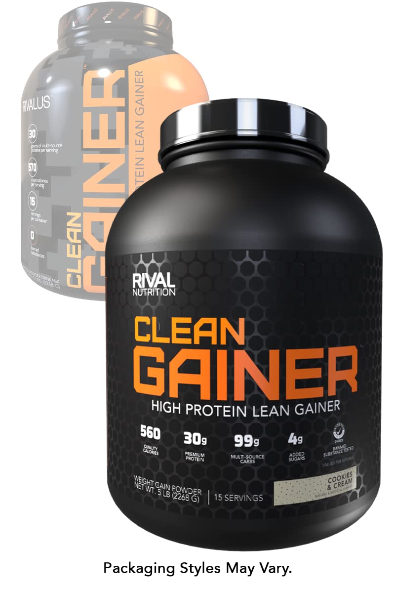 Rivalus Clean Gainer - Cookies & Cream, 5lbs Rivalus