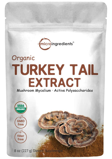 Organic Turkey Tail Mushroom Powder (50:1 Extract), 8 Ounce | Sustainably US Grown