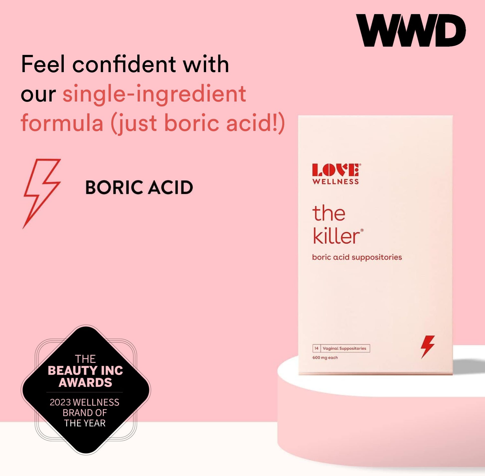 Love Wellness Good Girl Probiotics & The Killer | Vaginal pH Balance Supplement & Boric Acid Suppositories Love Wellness