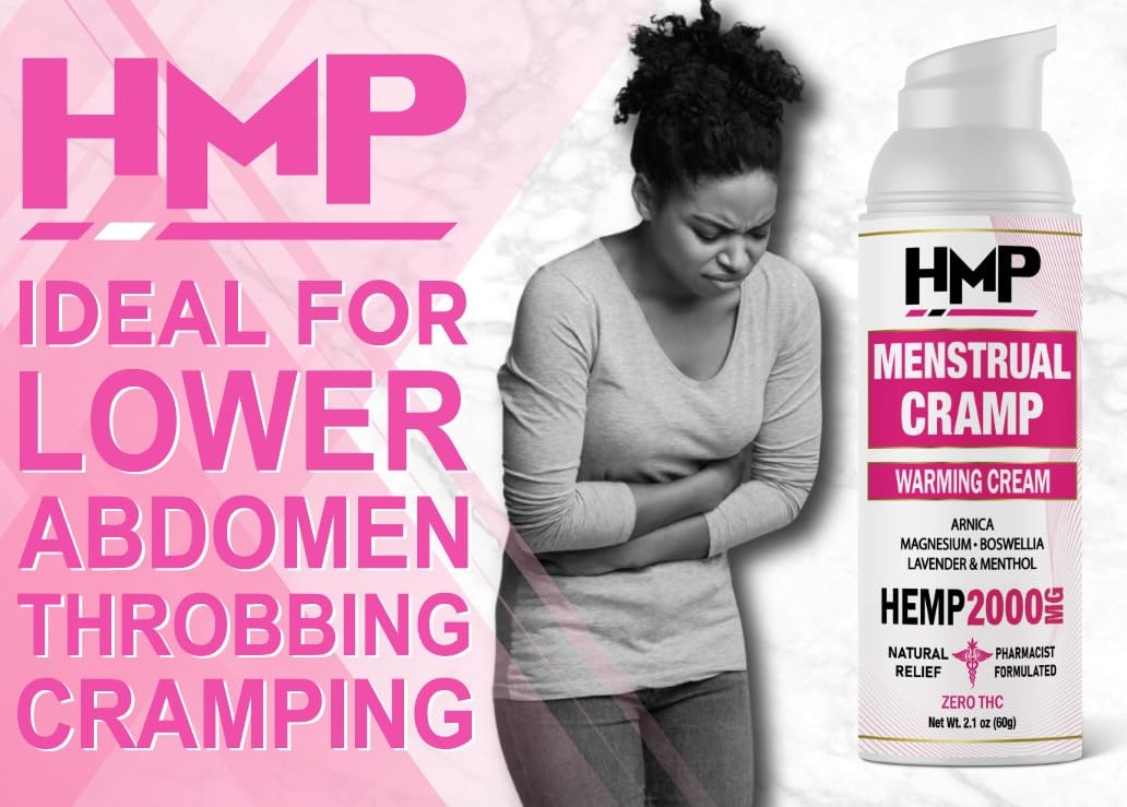 HMP BRANDS Menstrual Cramp Hemp Cream Supports Period Cramps Including Pre - Menstrual Cramp HMP BRANDS