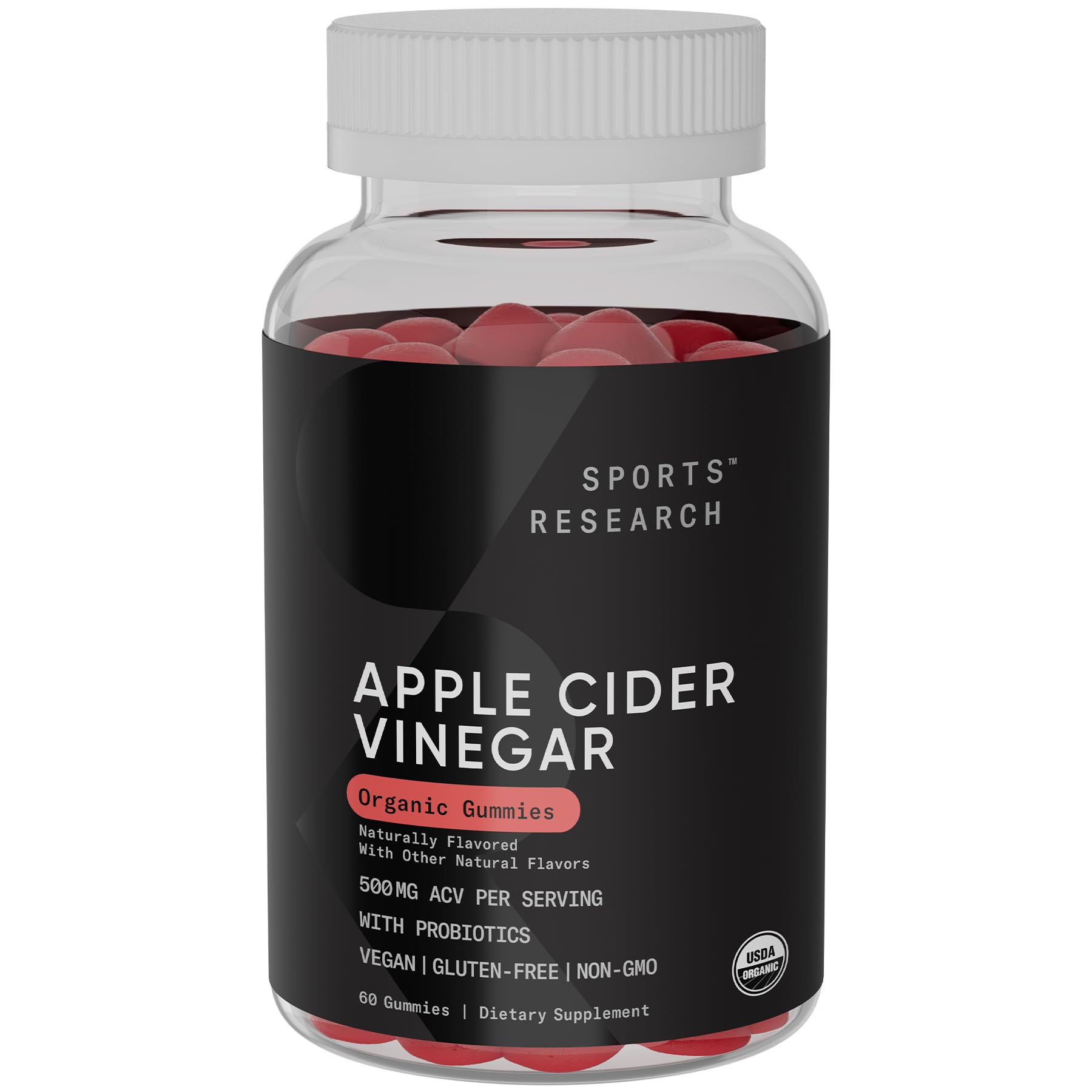 Sports Research Organic Apple Cider Vinegar Gummies with The Mother - USDA Organic