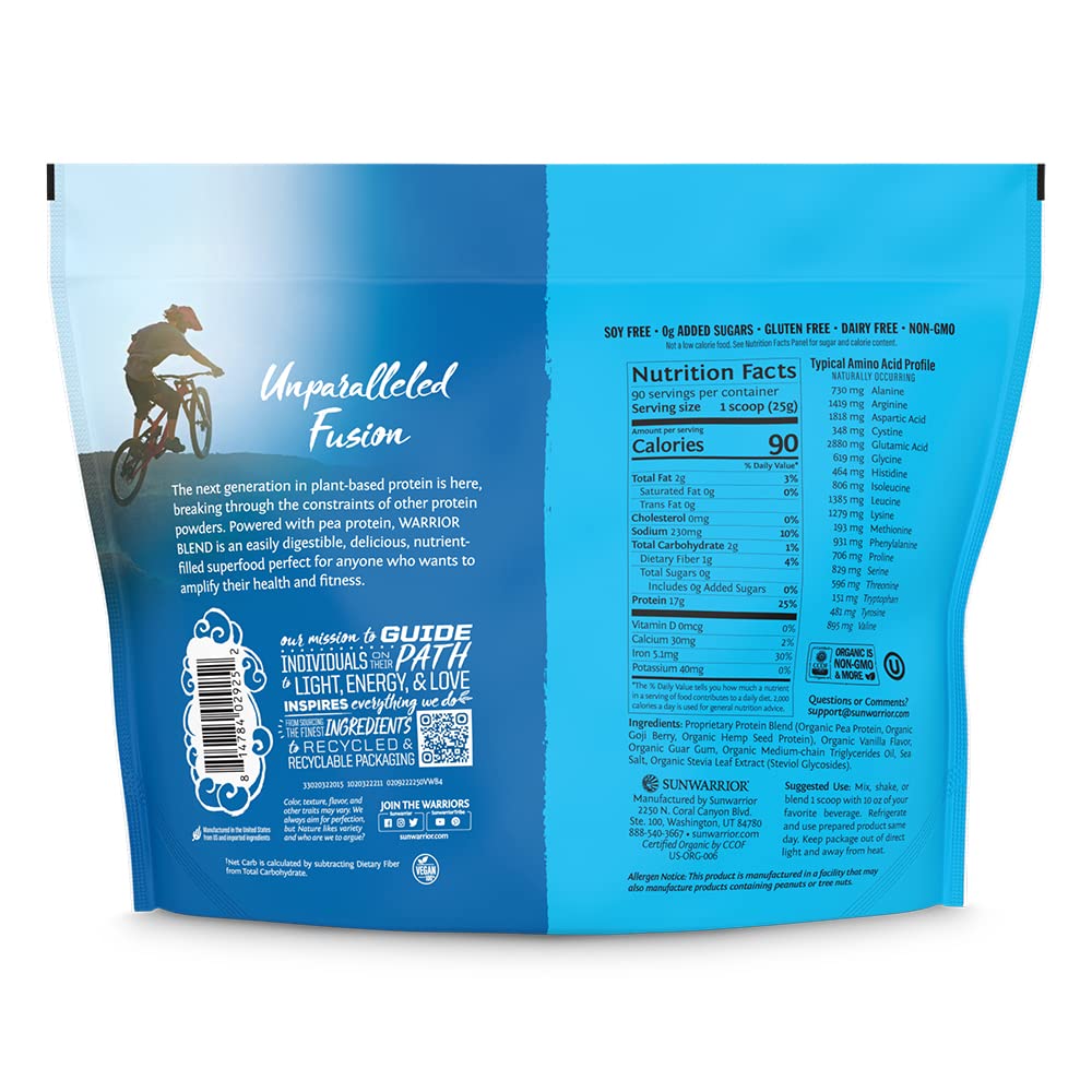 Sunwarrior Vegan Organic Protein Powder Plant-Based | BCAA Amino Acids Hemp Seed Sunwarrior