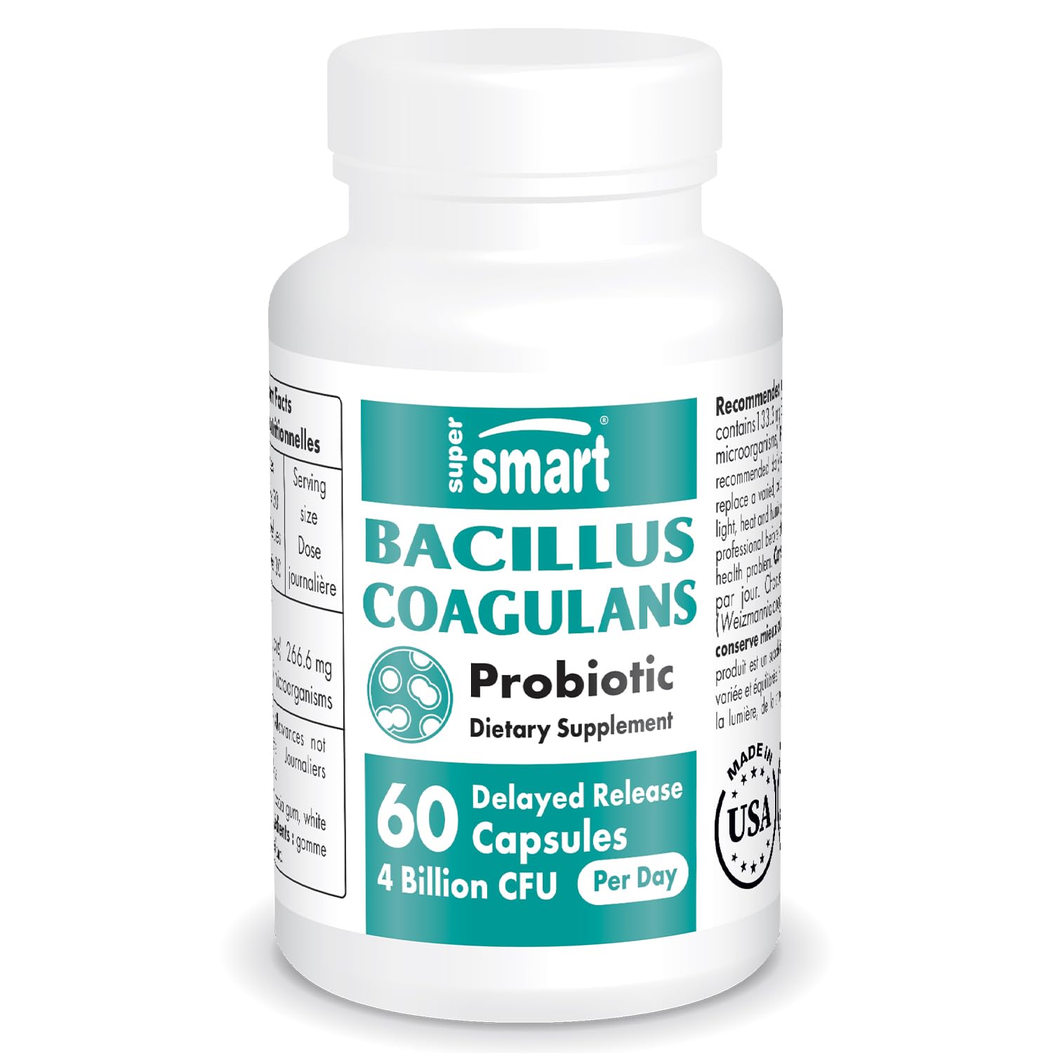 Supersmart - Bacillus Coagulans Probiotic 4 Billion CFU per Day (High Absorption) 