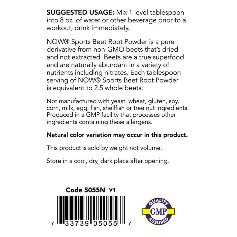 NOW Sports Nutrition, Beet Root Powder, Super Food With Naturally Occurring Nitrates NOW