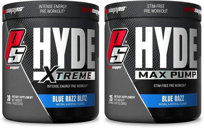PROSUPPS Hyde Xtreme Blue Razz and Hyde Max Pump Blue Raspberry Bundle