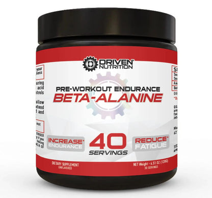 Driven Nutrition Beta Alanine, Unflavored - Preworkout Carnosine Booster for Physical