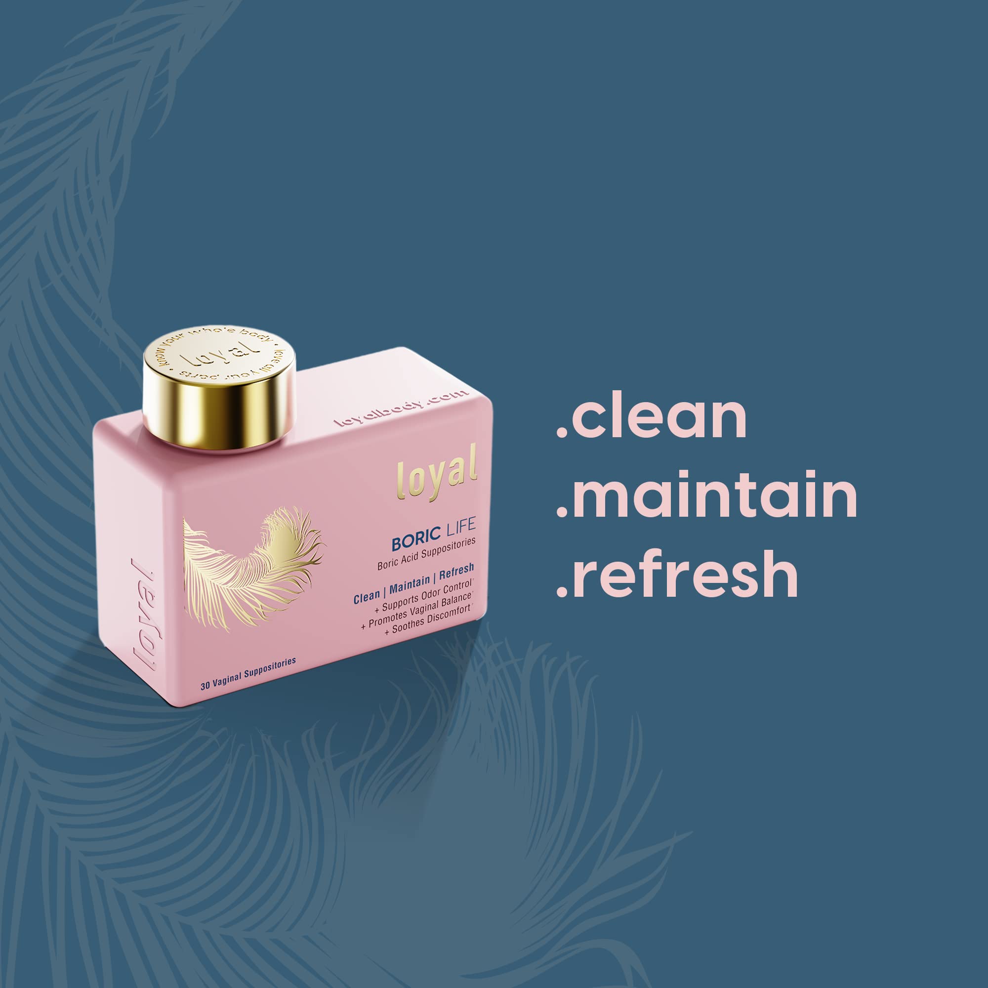 Loyal Boric Life - Boric Acid Vaginal Suppositories - 600mg - Supports Odor Control - Promotes Vaginal