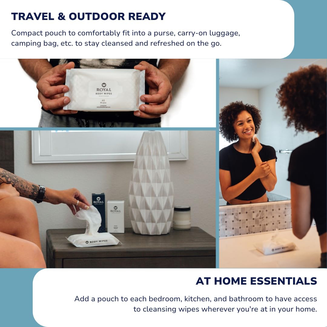 Royal Intimate Cleansing Feminine Wipes for Vaginal Hygiene, Personal Cleansing, Period Care Royal