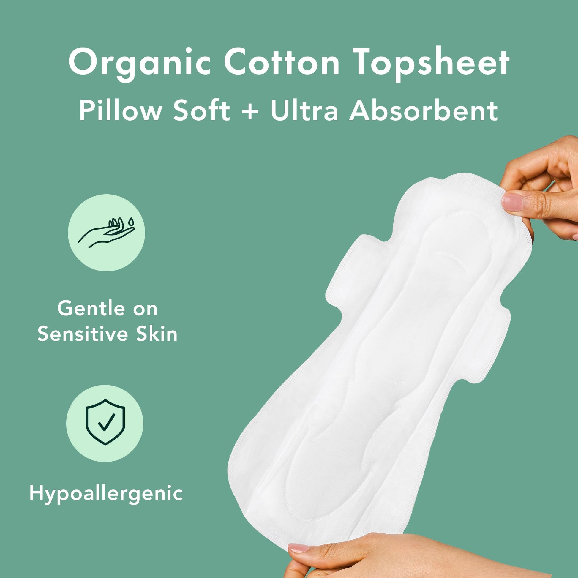 Rael Pads for Women, Organic Cotton Cover - Period Pads with Wings, Sanitary Napkins, Heavy Rael