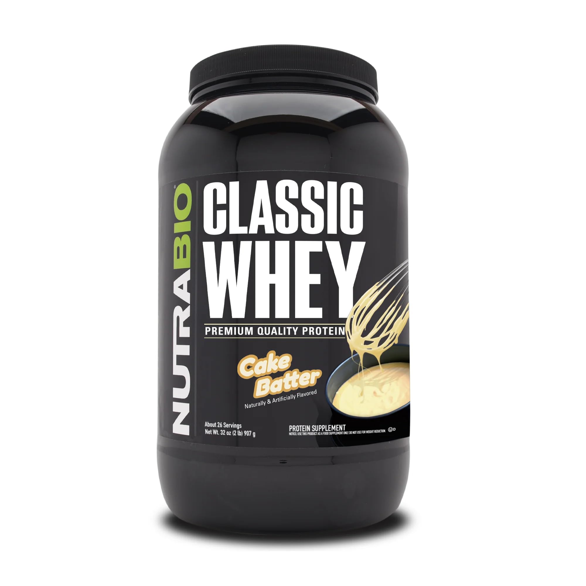 NutraBio Classic Whey Protein Powder- 25G Protein Per Scoop - Full-Spectrum Amino 