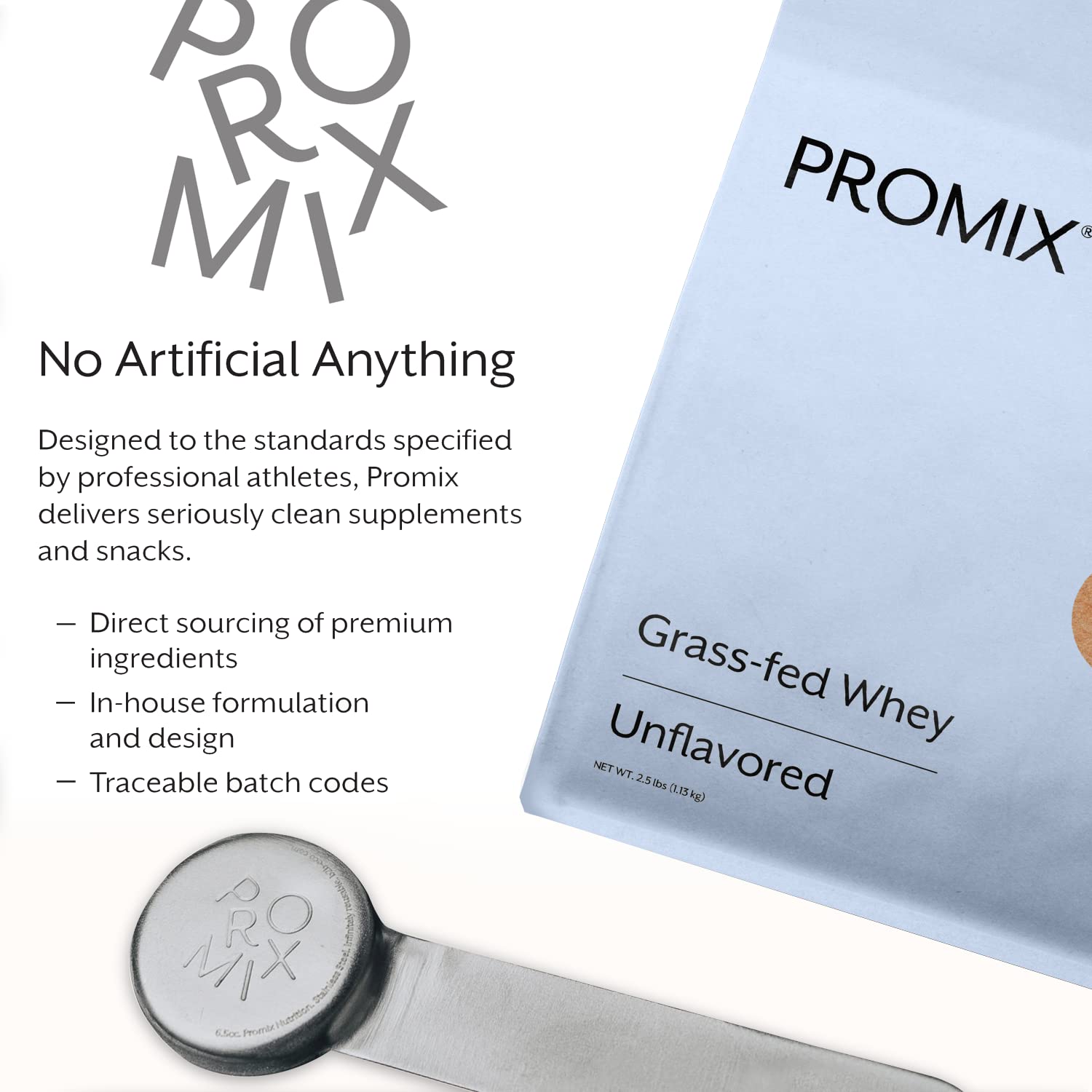 Promix Whey Protein Powder, Unflavored - 5lb Bulk - Grass-Fed & 100% All Natural ProMix Nutrition