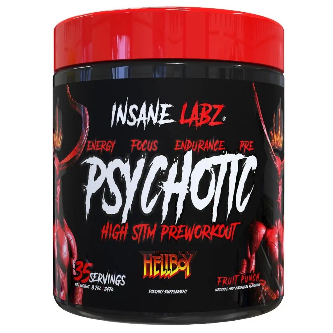 Insane Labz Psychotic, High Stimulant Pre Workout Powder, Extreme Lasting Energy